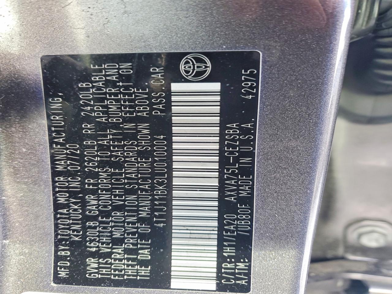 2020 TOYOTA CAMRY SE photo 23