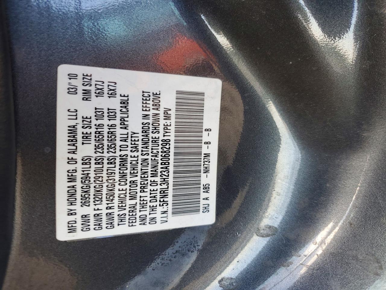 2010 HONDA ODYSSEY LX photo 13