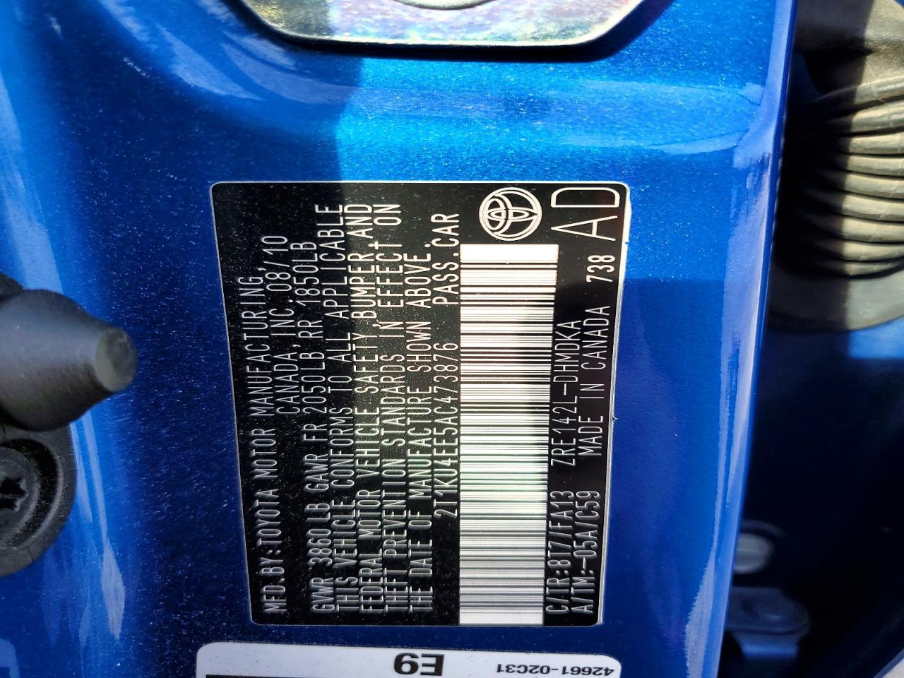 2010 TOYOTA COROLLA MATRIX photo 12