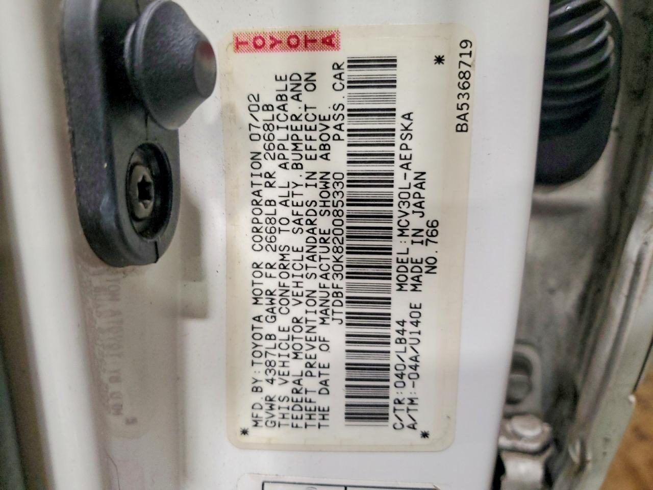 2002 TOYOTA CAMRY LE photo 13