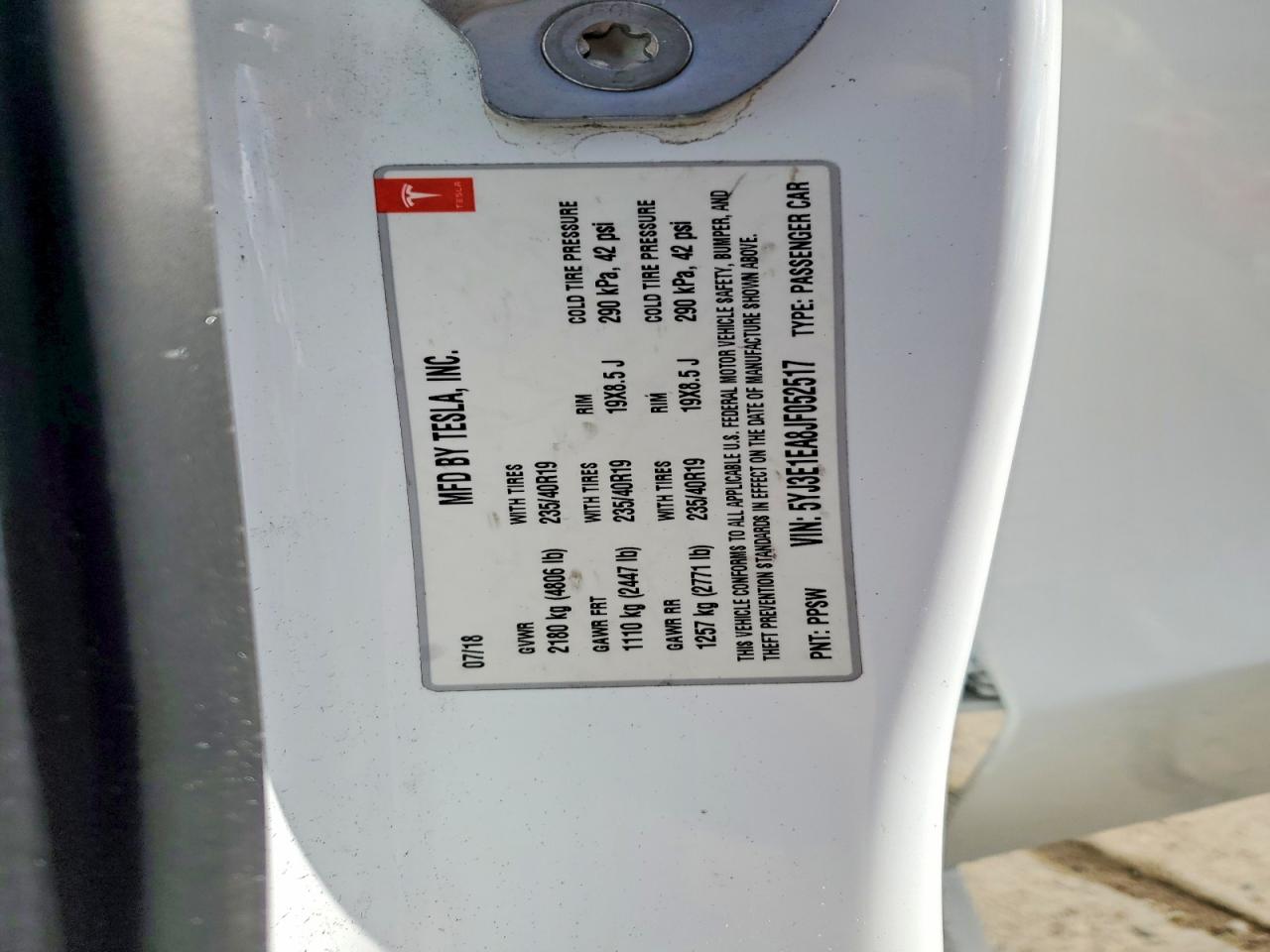 2018 TESLA MODEL 3 photo 12