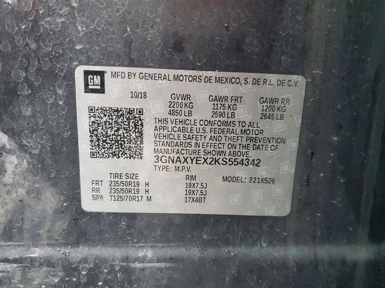 2019 CHEVROLET EQUINOX PREMIER photo 14