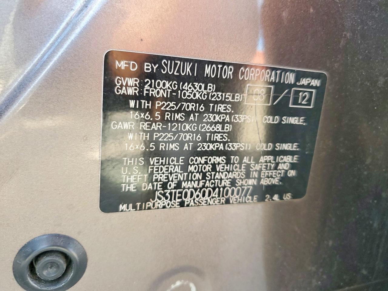 2013 SUZUKI GRAND VITARA PREMIUM photo 13