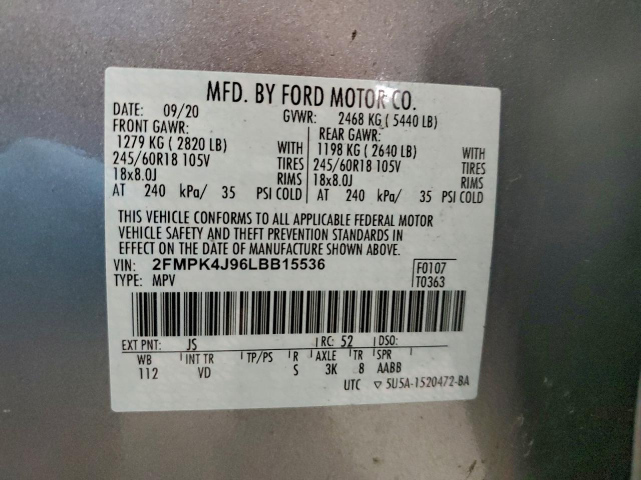 2020 FORD EDGE SEL photo 13