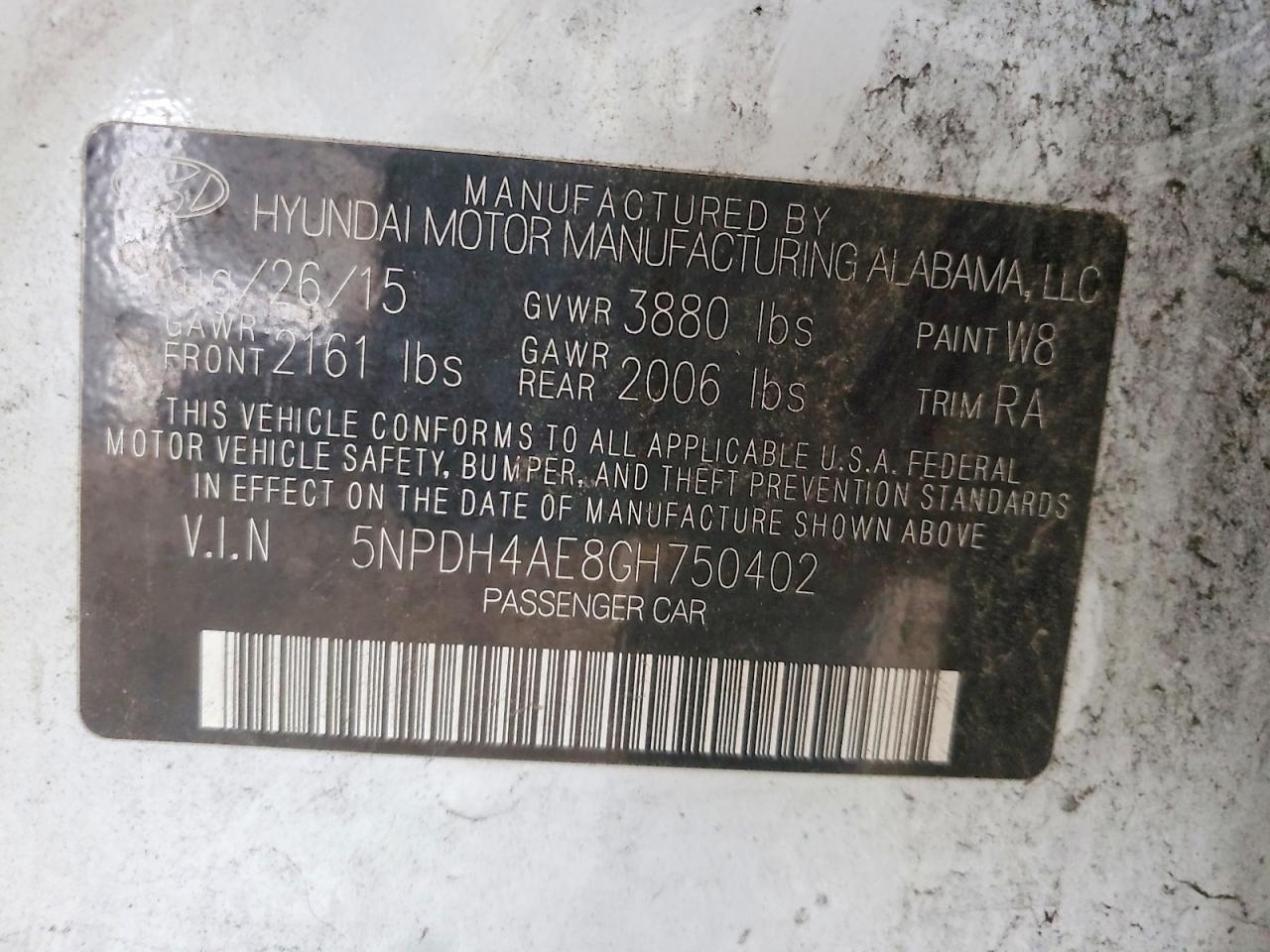 2016 HYUNDAI ELANTRA SE photo 12