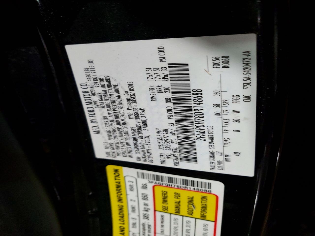 2013 FORD FUSION SE photo 12