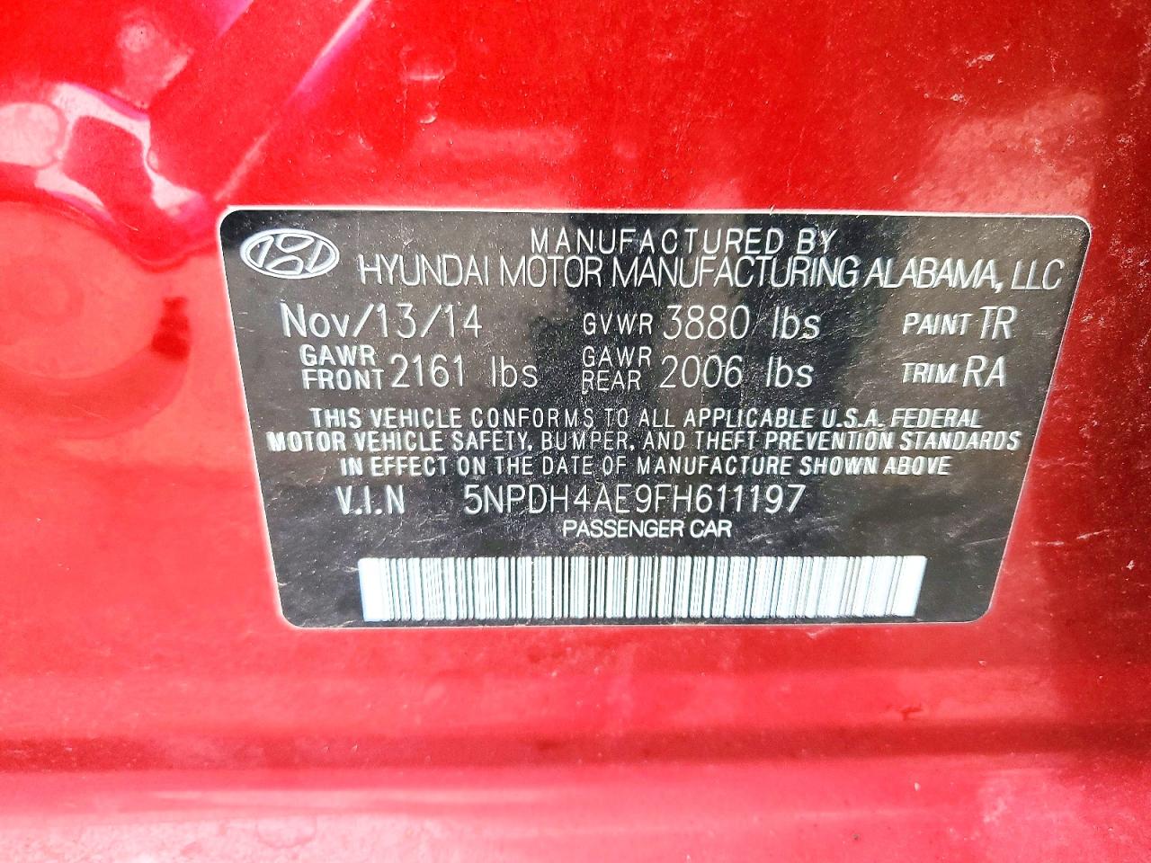 2015 HYUNDAI ELANTRA SE photo 13