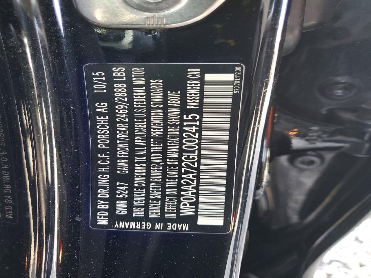 2016 PORSCHE PANAMERA 2 photo 13