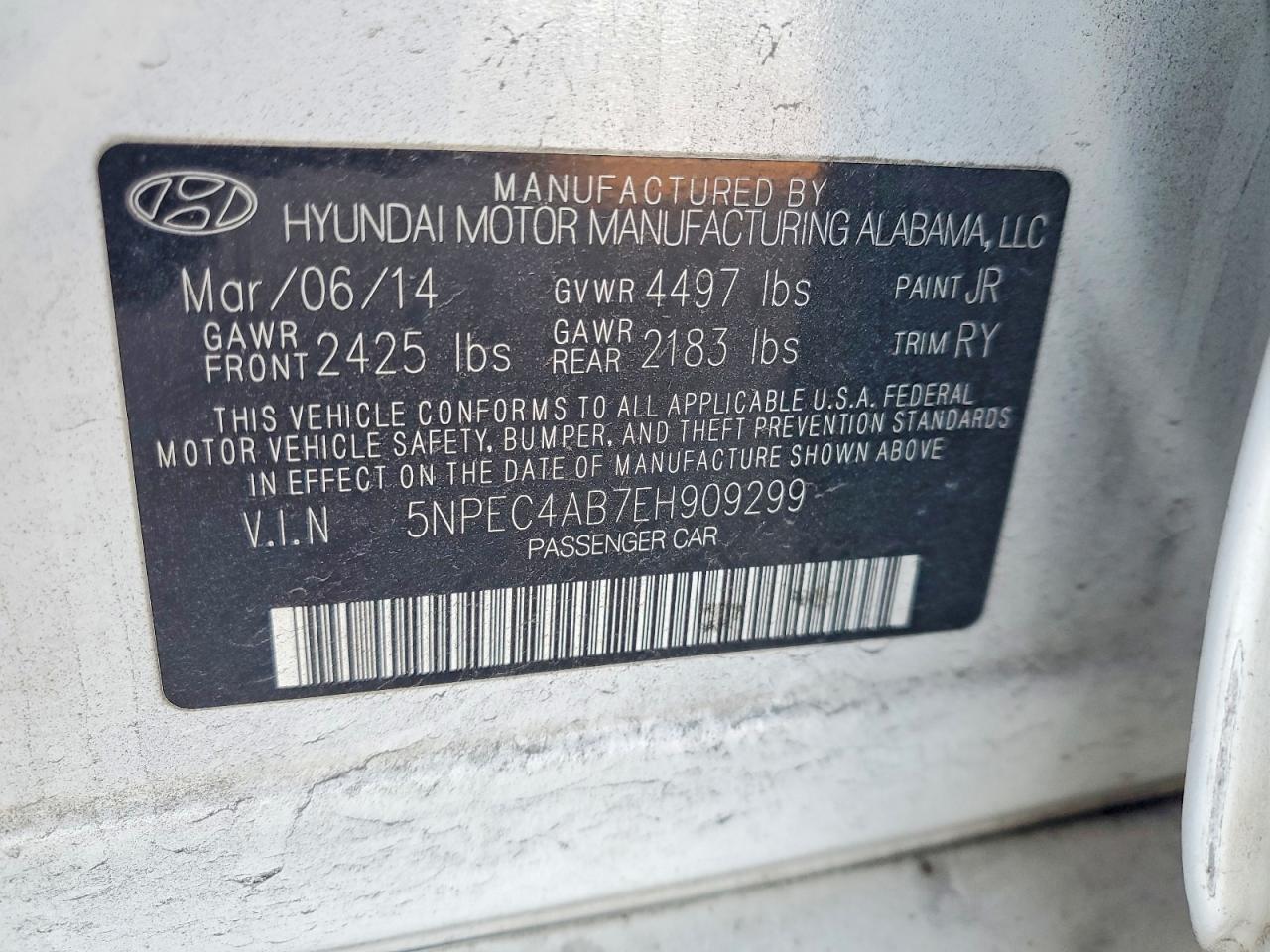 2014 HYUNDAI SONATA SE photo 12