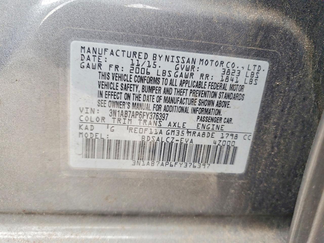 2015 NISSAN SENTRA S photo 12