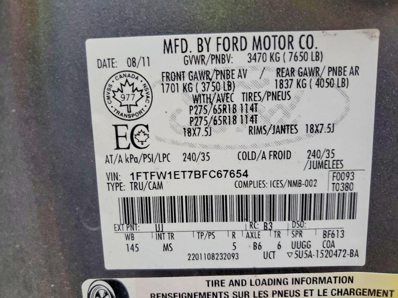2011 FORD F150 SUPERCREW photo 12