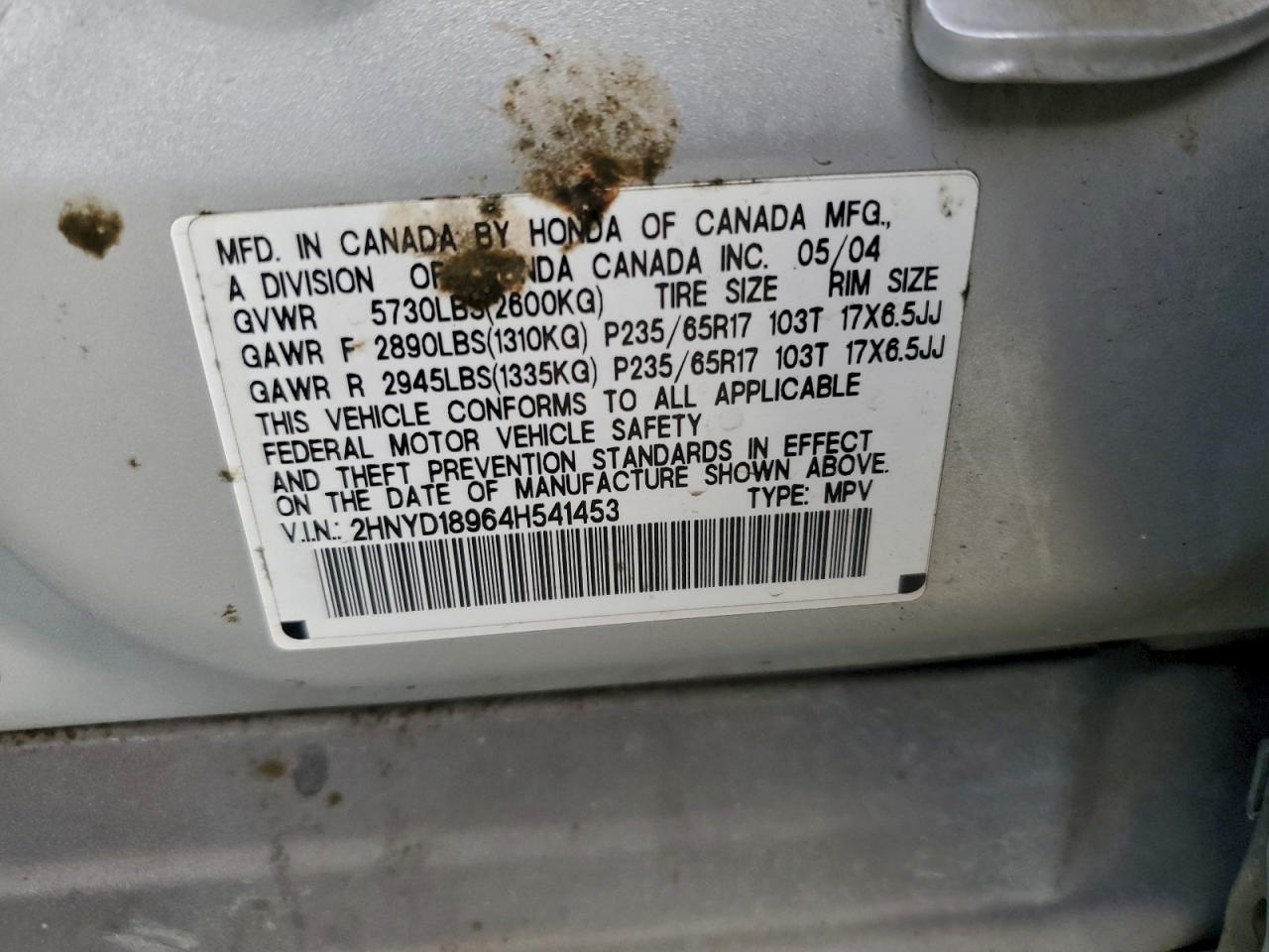 2004 ACURA MDX TOURING photo 14