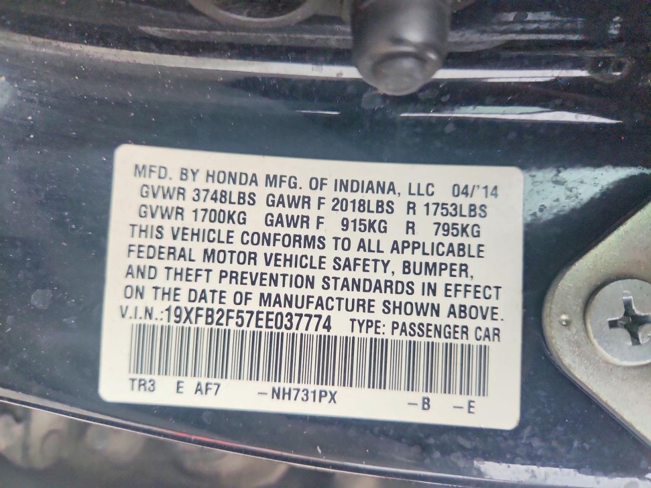 2014 HONDA CIVIC LX photo 12
