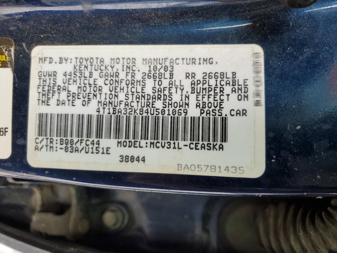 2004 TOYOTA CAMRY SE photo 12