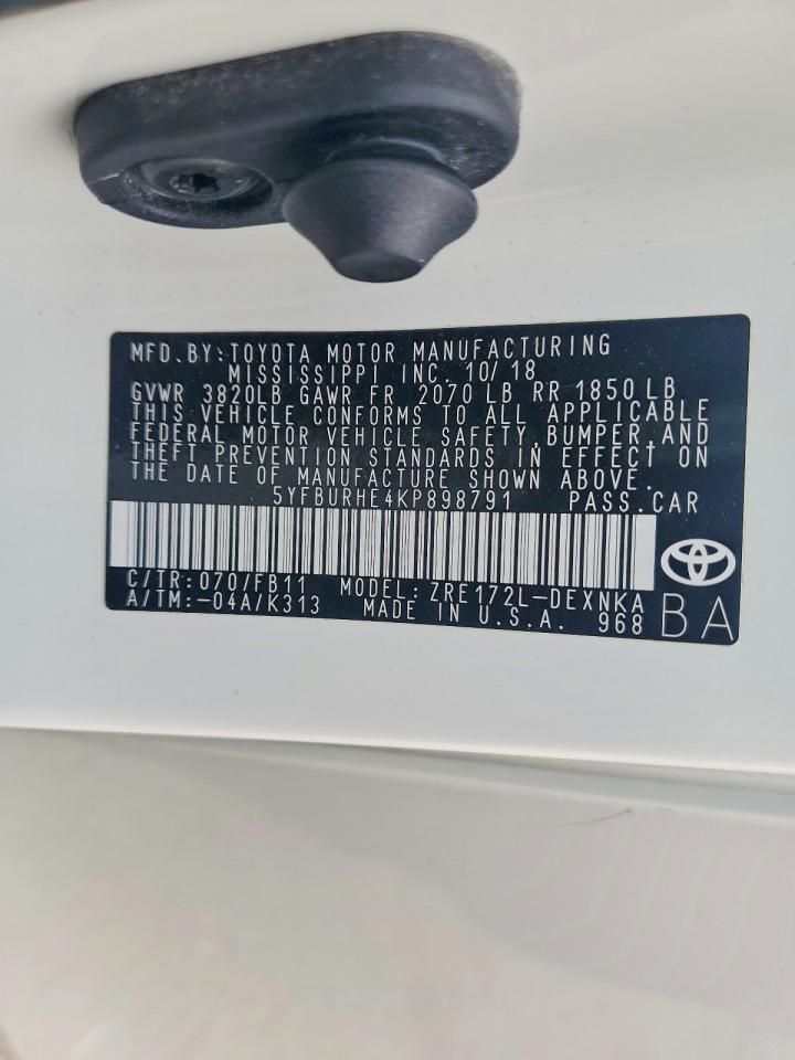 2019 TOYOTA COROLLA L photo 12