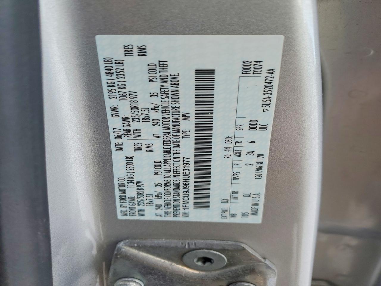 2017 FORD ESCAPE TITANIUM photo 13