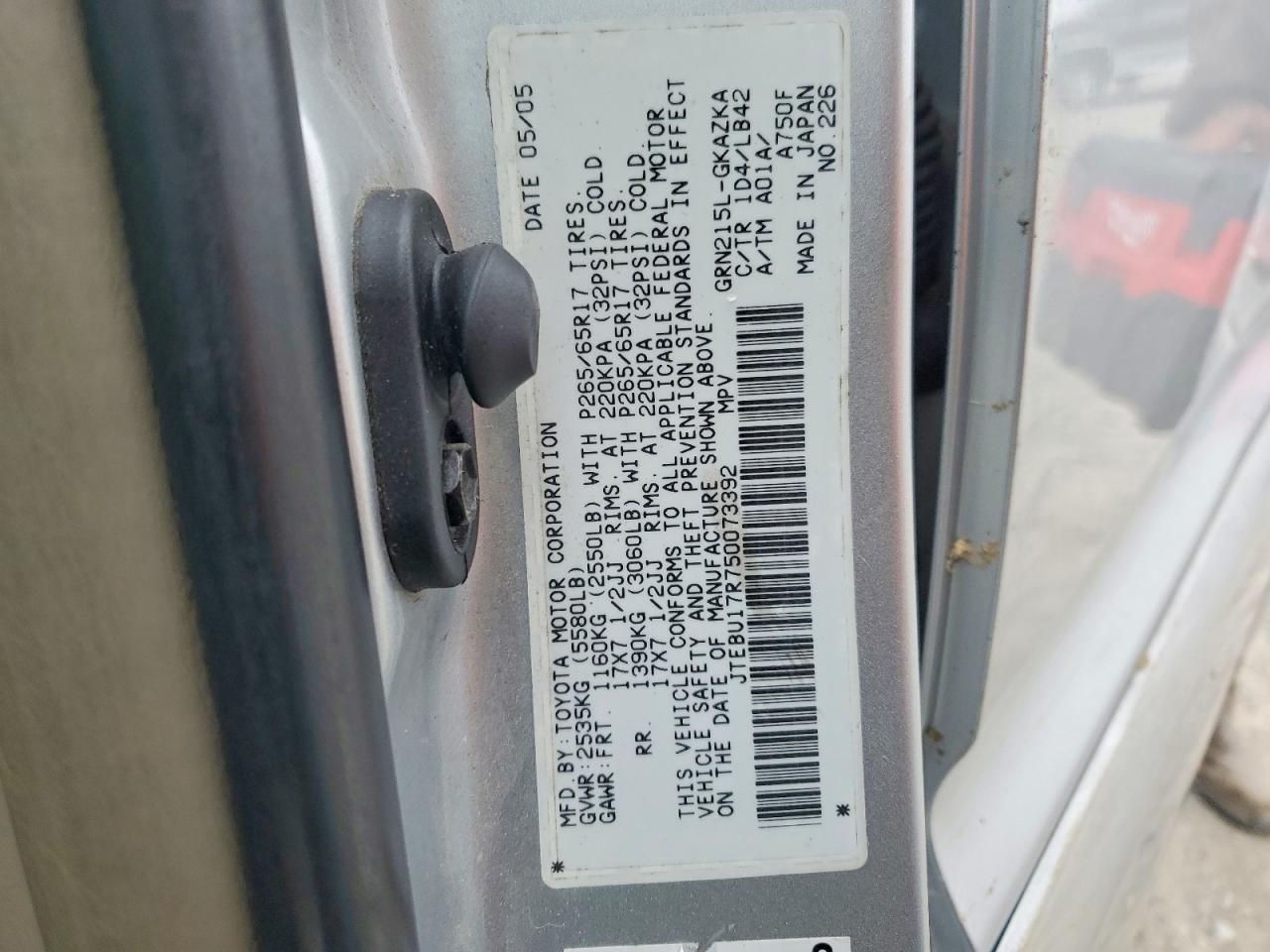 2005 TOYOTA 4RUNNER LIMITED photo 13