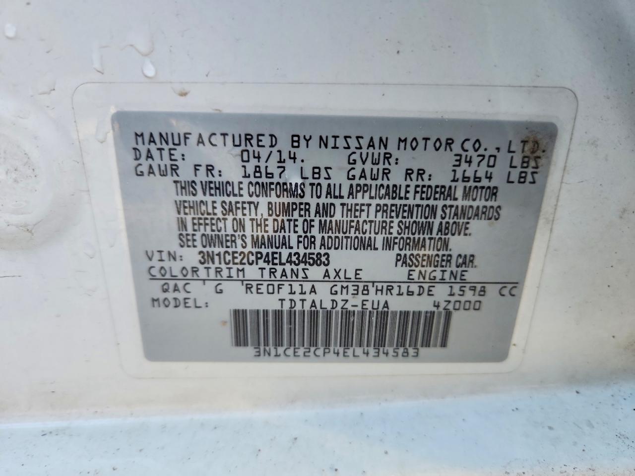 2014 NISSAN VERSA NOTE SV photo 12