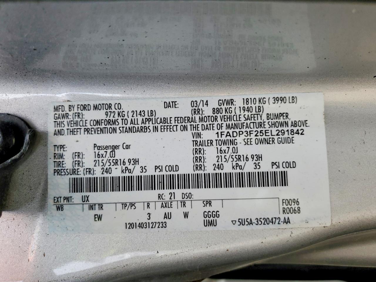2014 FORD FOCUS SE photo 12