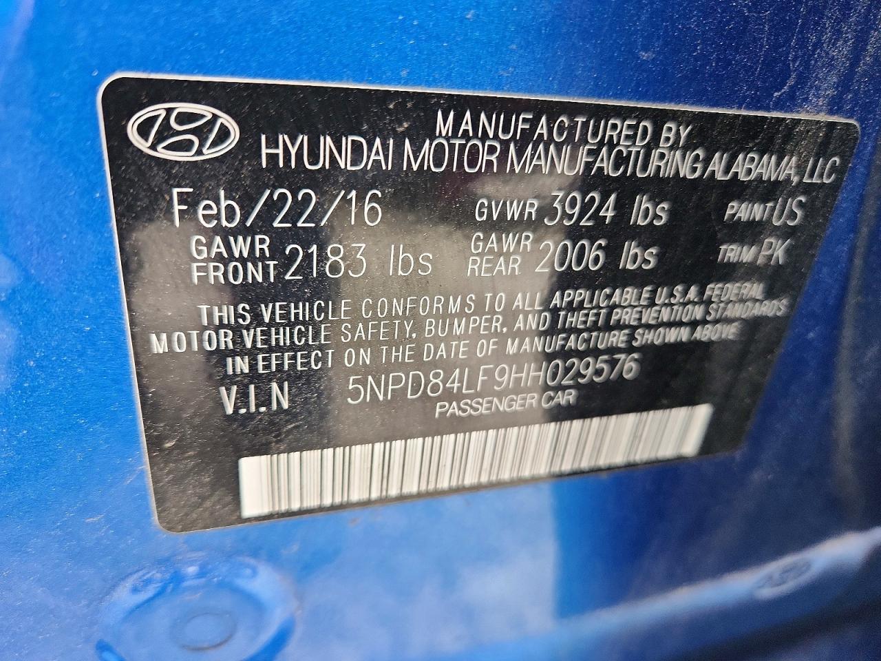 2017 HYUNDAI ELANTRA SE photo 13