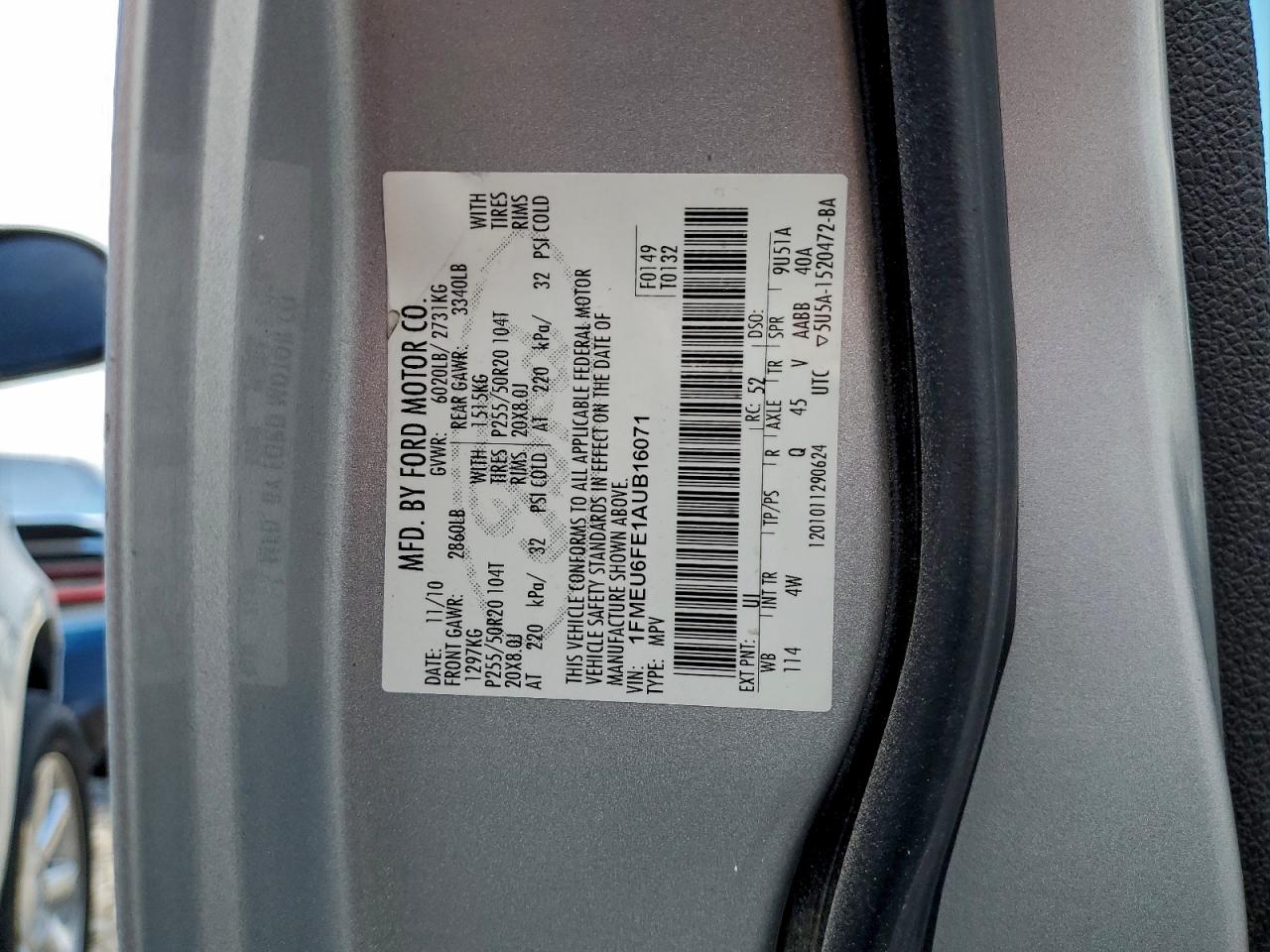 2010 FORD EXPLORER LIMITED photo 13