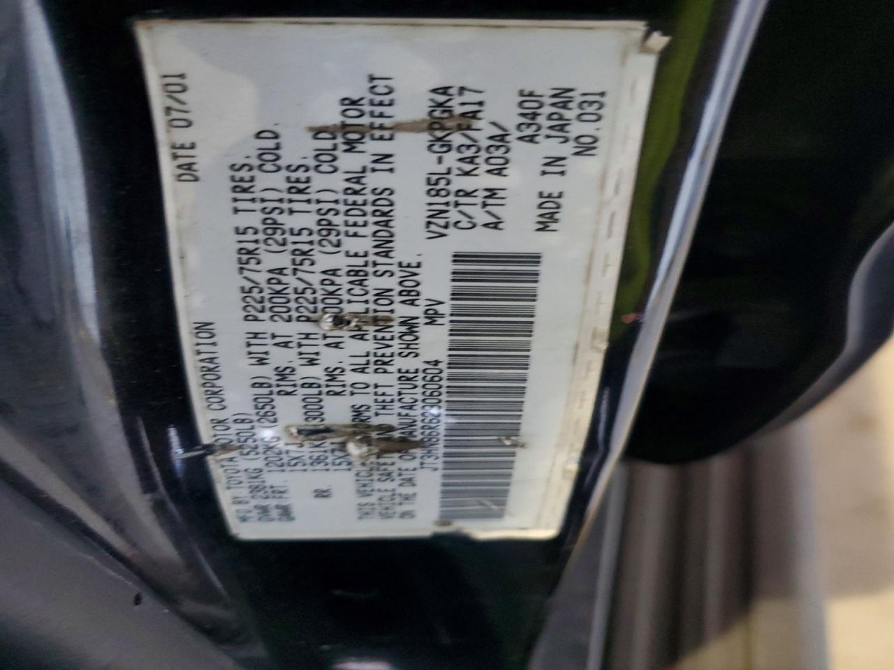 2002 TOYOTA 4RUNNER SR5 photo 13