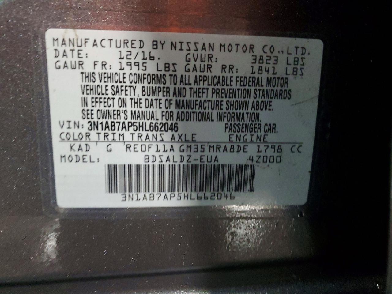 2017 NISSAN SENTRA S photo 13
