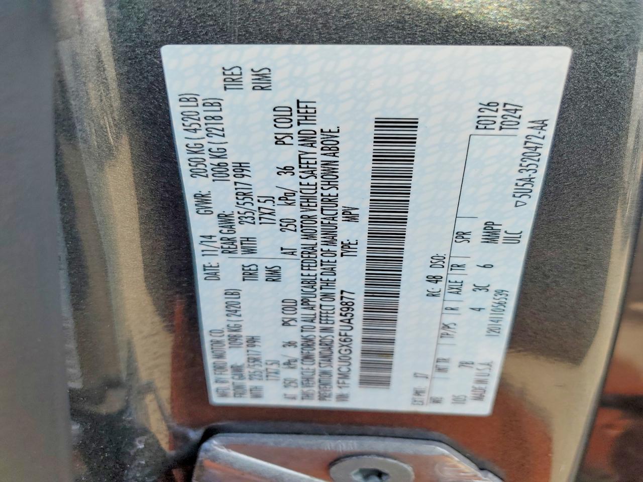 2015 FORD ESCAPE SE photo 13