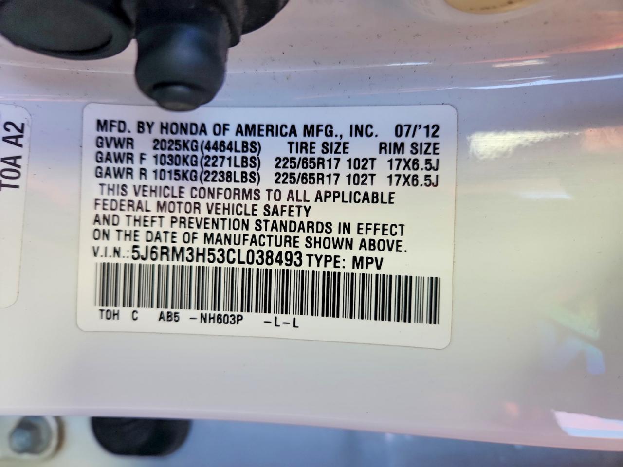 2012 HONDA CR-V EX photo 13