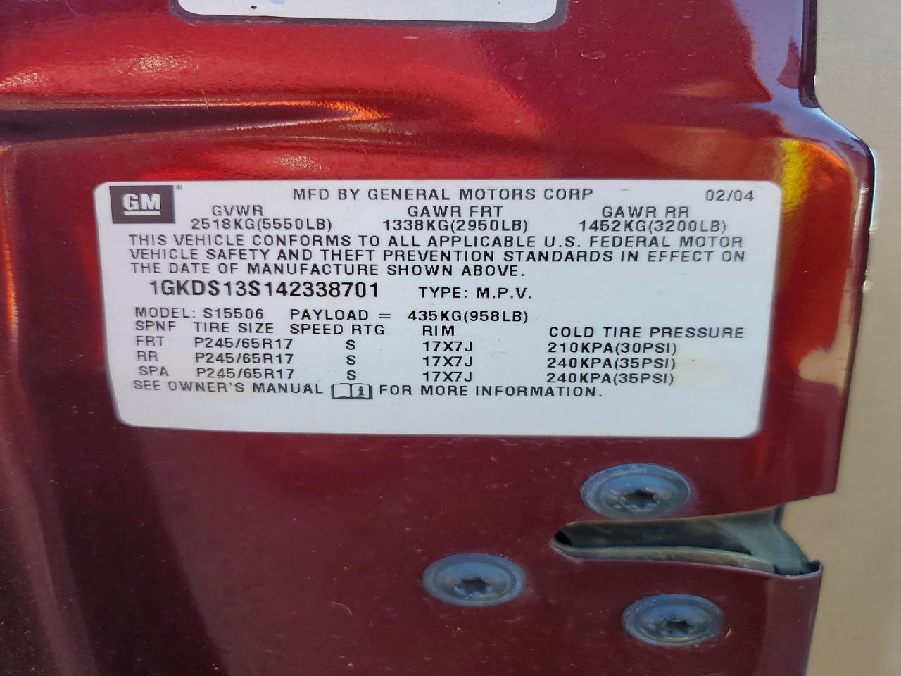 2004 GMC ENVOY photo 13
