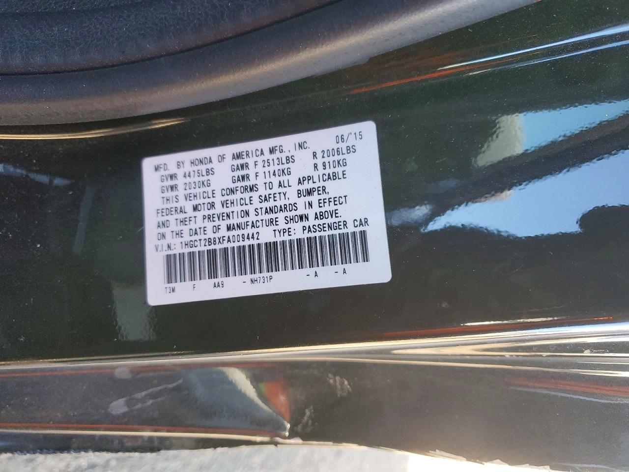 2015 HONDA ACCORD EXL photo 13