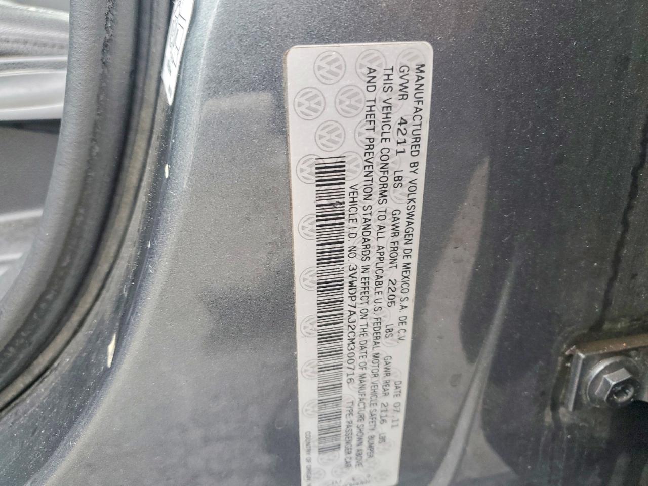2012 VOLKSWAGEN JETTA SE photo 13