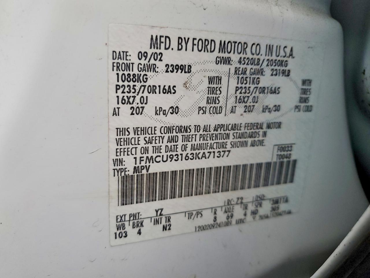 2003 FORD ESCAPE XLT photo 23