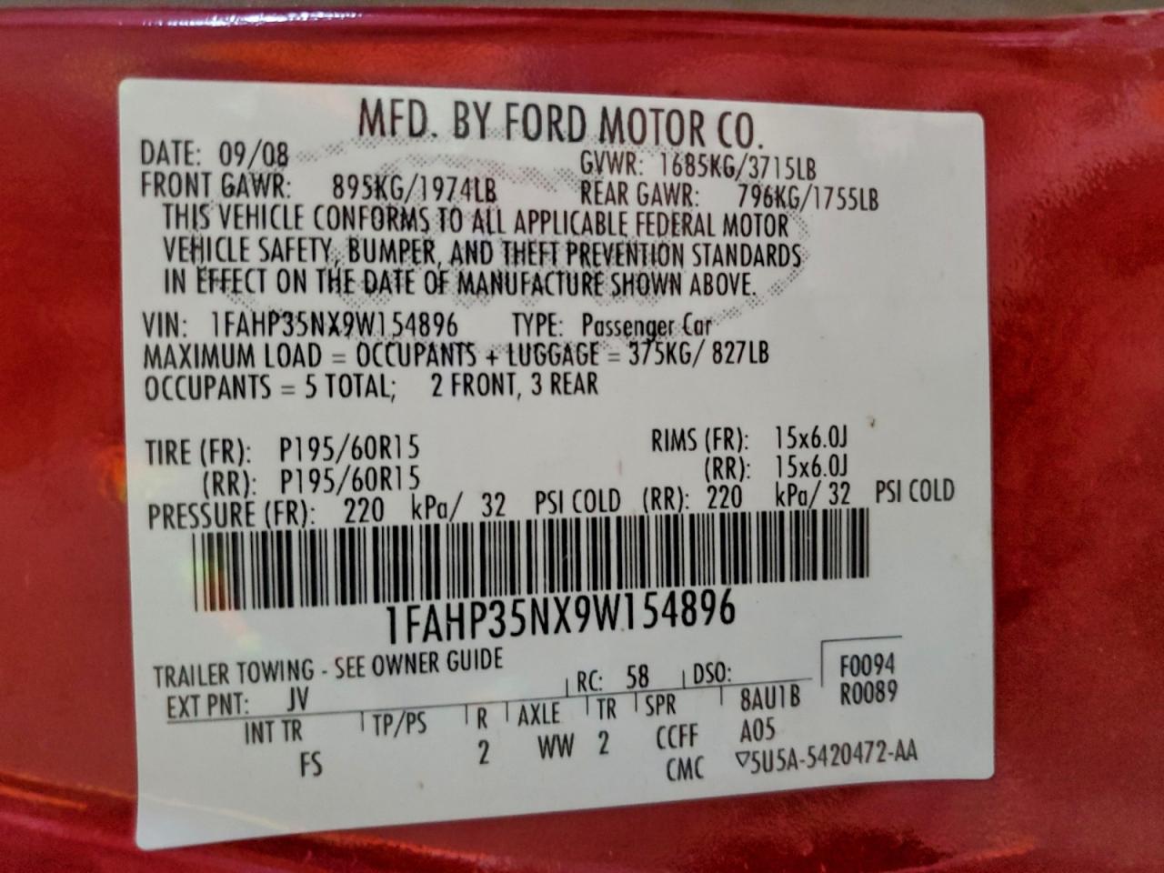 2009 FORD FOCUS SE photo 12