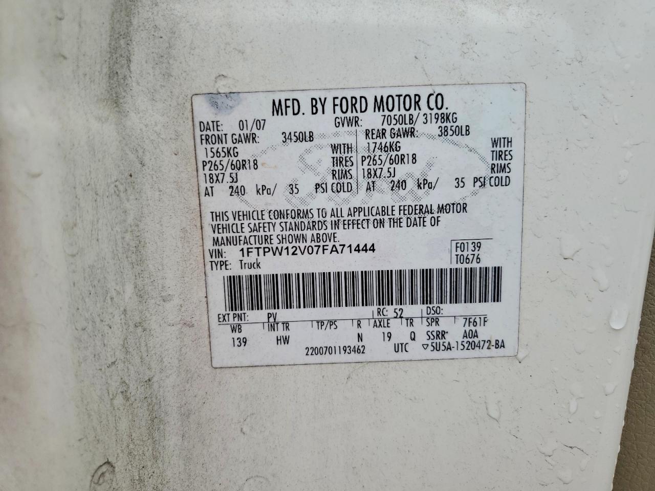 2007 FORD F150 SUPERCREW photo 12