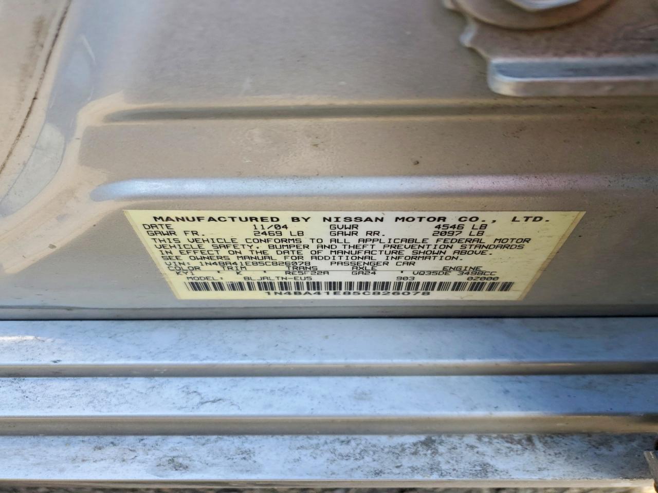 2005 NISSAN MAXIMA SE photo 12