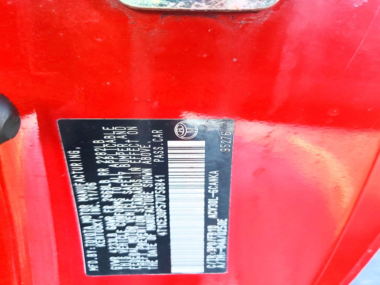2007 TOYOTA CAMRY SOLARA SE photo 12