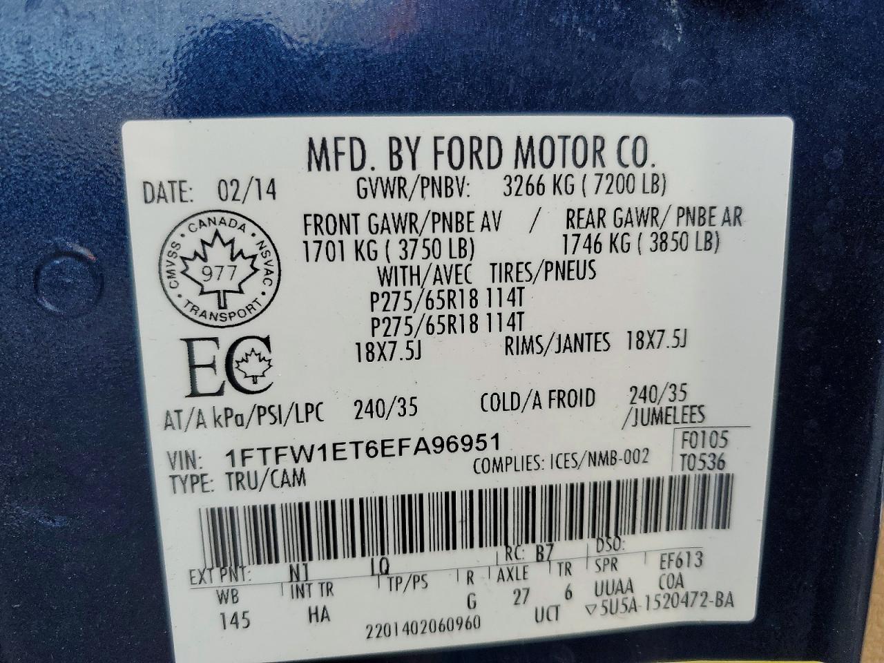 2014 FORD F150 SUPERCREW photo 12