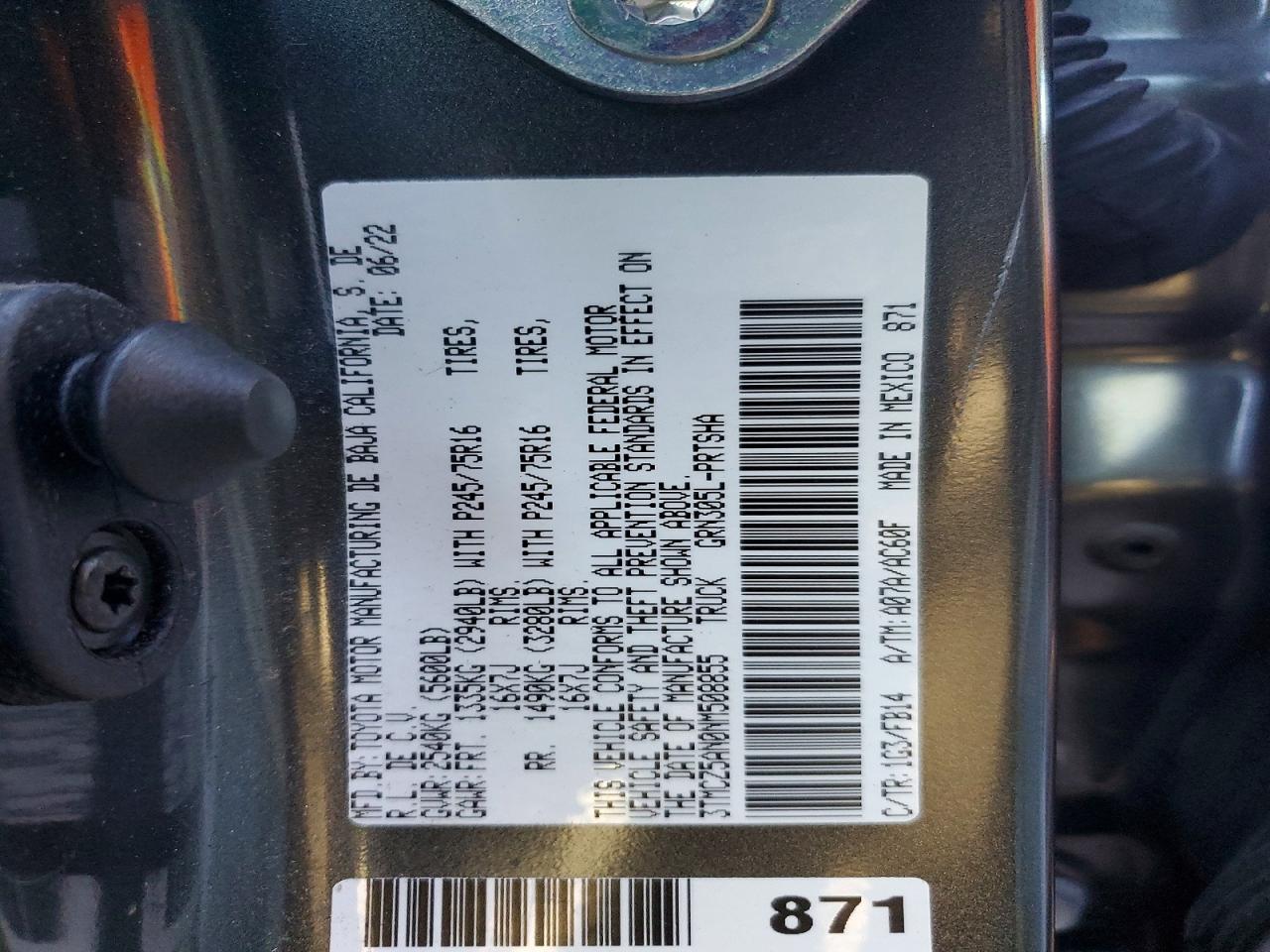 2022 TOYOTA TACOMA photo 13