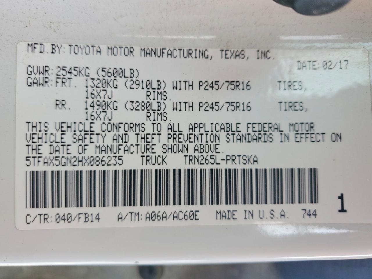 2017 TOYOTA TACOMA DOUBLE CAB photo 12