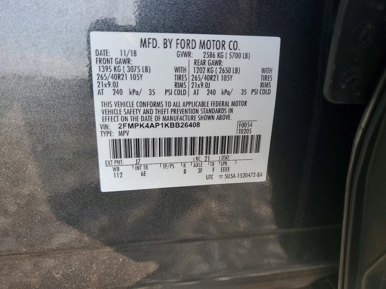 2019 FORD EDGE ST photo 13