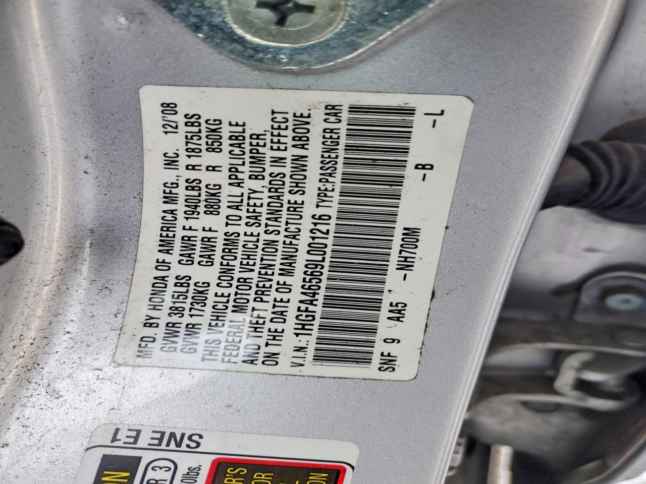2009 HONDA CIVIC GX photo 12