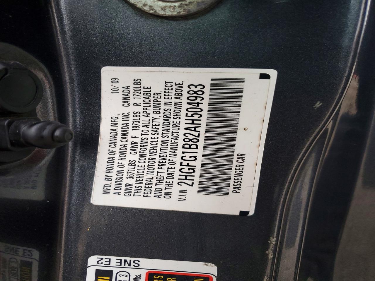 2010 HONDA CIVIC EX photo 13