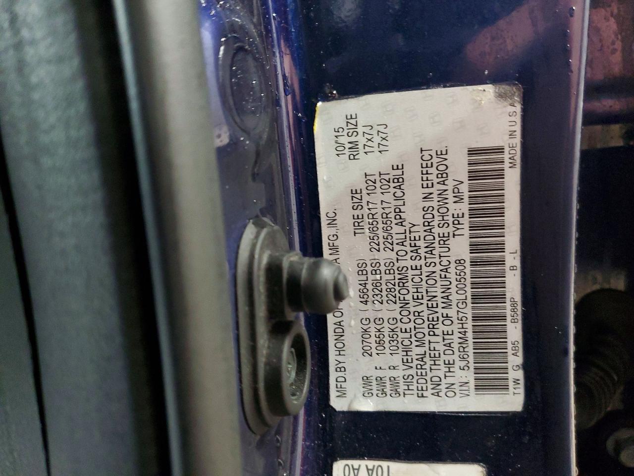 2016 HONDA CR-V EX photo 12