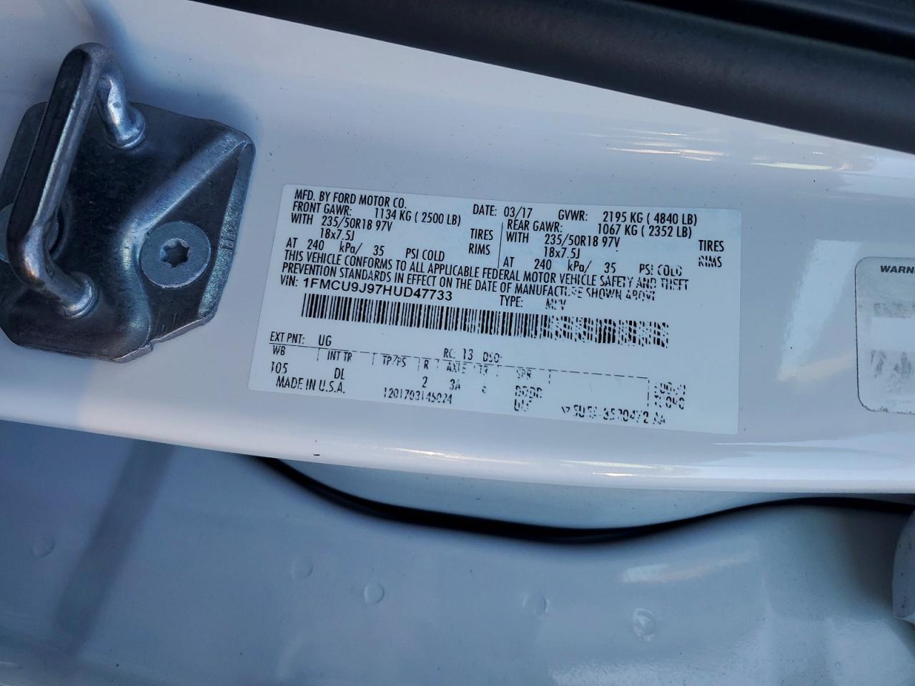 2017 FORD ESCAPE TITANIUM photo 14