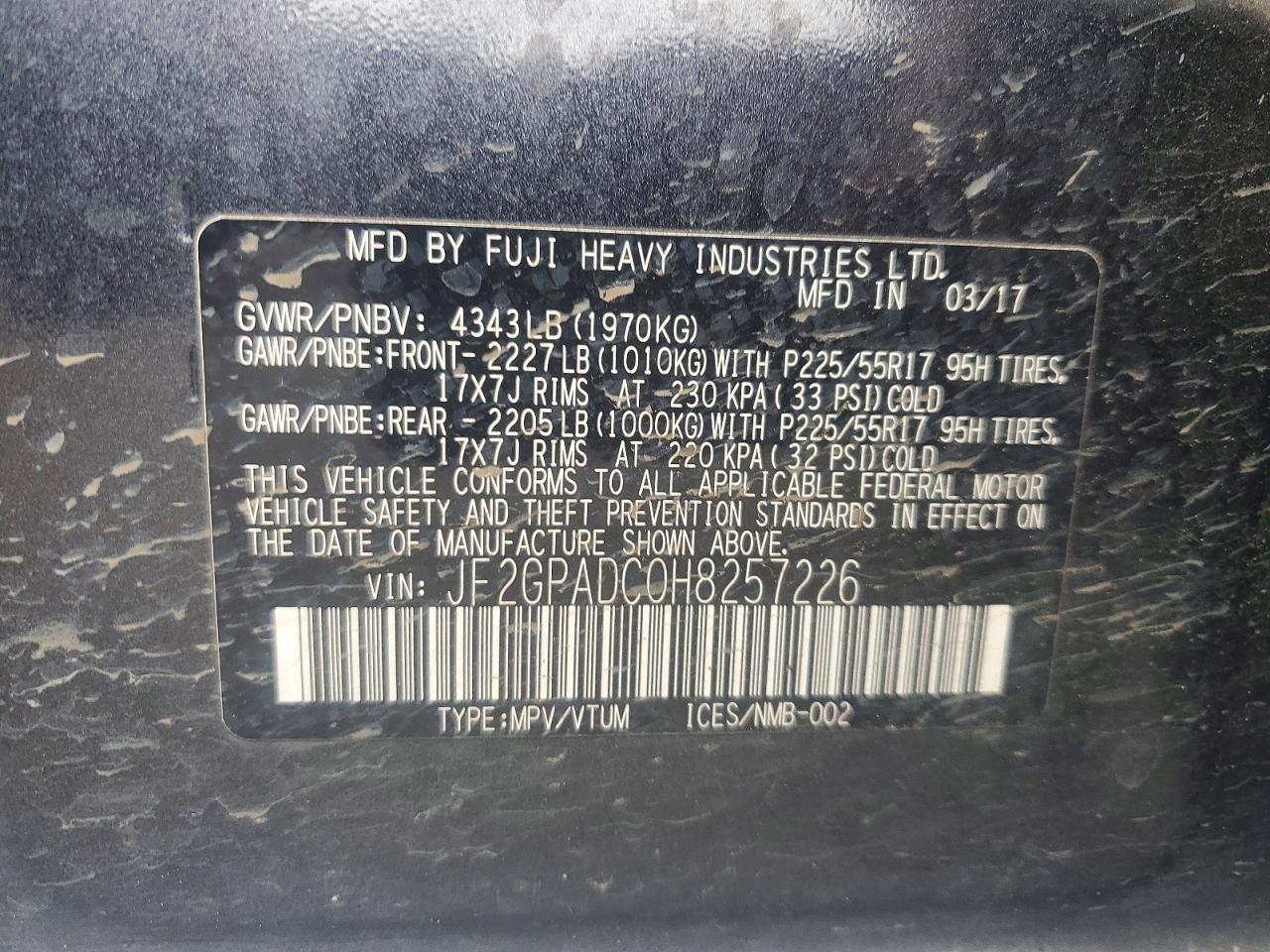 2017 SUBARU CROSSTREK PREMIUM photo 13