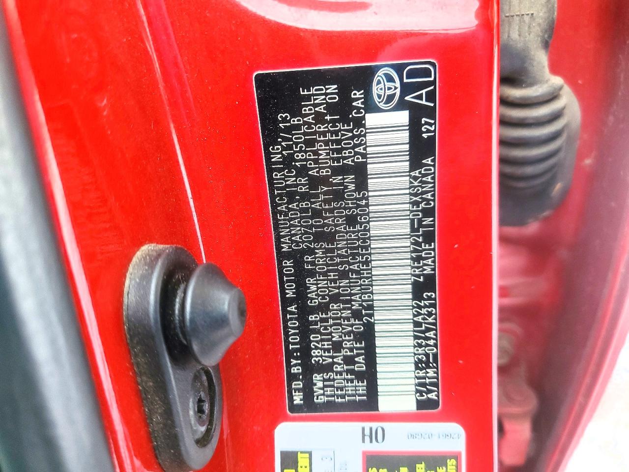 2014 TOYOTA COROLLA L photo 12