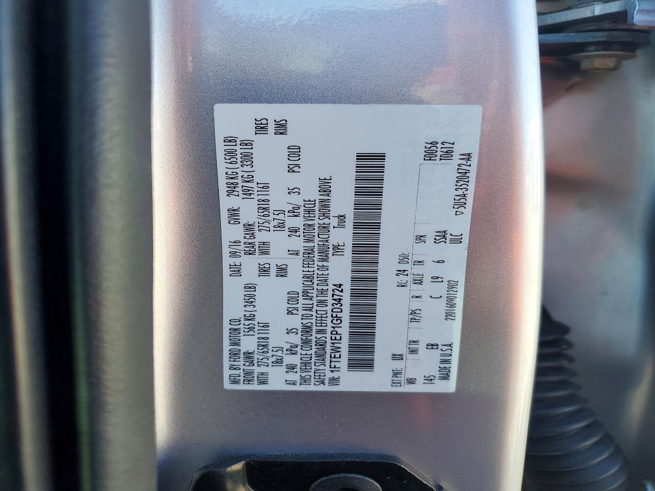 2016 FORD F150 SUPERCREW photo 12