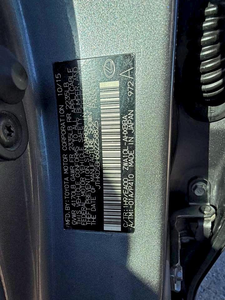 2016 LEXUS CT 200 photo 10