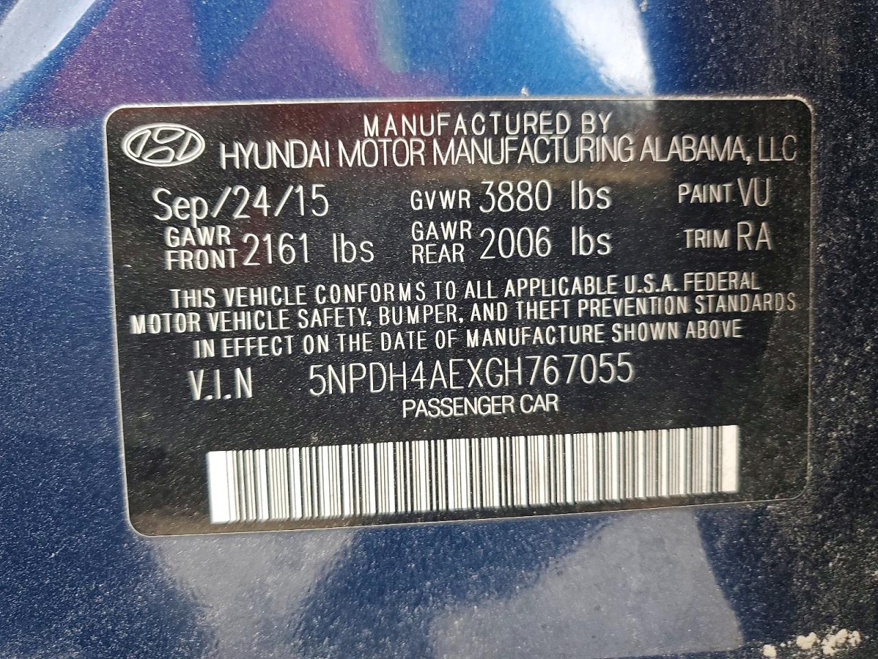 2016 HYUNDAI ELANTRA SE photo 13